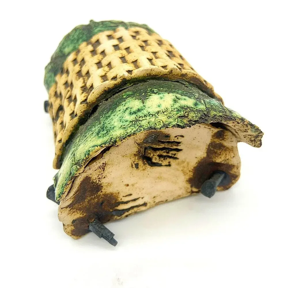 Artisan Ceramic Schwarzwaldner? Trinket Box Fairy Cottage Primitive Hand Crafted